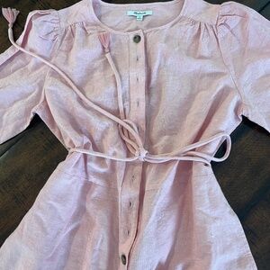 Madewell Pink Button-Down Jumpsuit